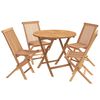 vidaXL 5 Piece Folding Garden Bistro Set Natural Solid Teak Wood