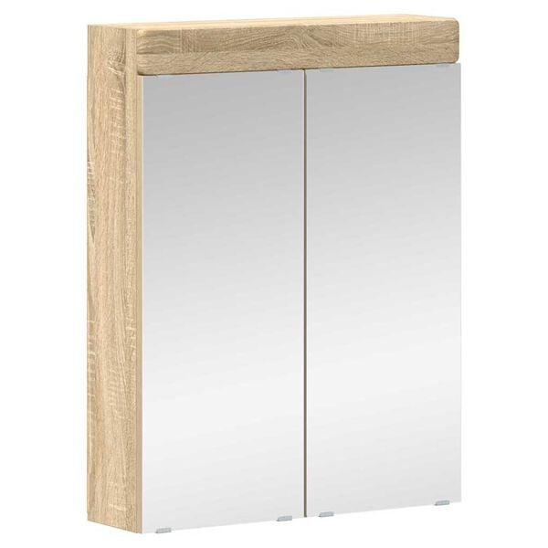 vidaXL Bathroom Mirror Cabinet TULUM Sonoma Oak 60 x 16.5 x 78 cm