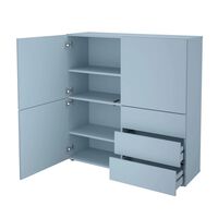 FMD Cabinet with 3 Drawers and 3 Doors 99x31.5x101.2 cm Blue