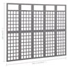 vidaXL 5-Panel Room Divider/Trellis Solid Fir Wood Grey 201.5x180 cm