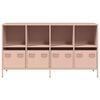 vidaXL Sideboard Pink 135x39x73.5 cm Cold-rolled Steel