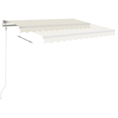 vidaXL Manual Retractable Awning with Posts 3.5x2.5 m Cream