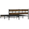 vidaXL Metal Bed Frame without Mattress Smoked Oak 193x203 cm