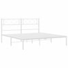 vidaXL Metal Bed Frame without Mattress with Headboard White 120x200cm