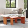 vidaXL Coffee Table 2 pcs Wax Brown Solid pine wood