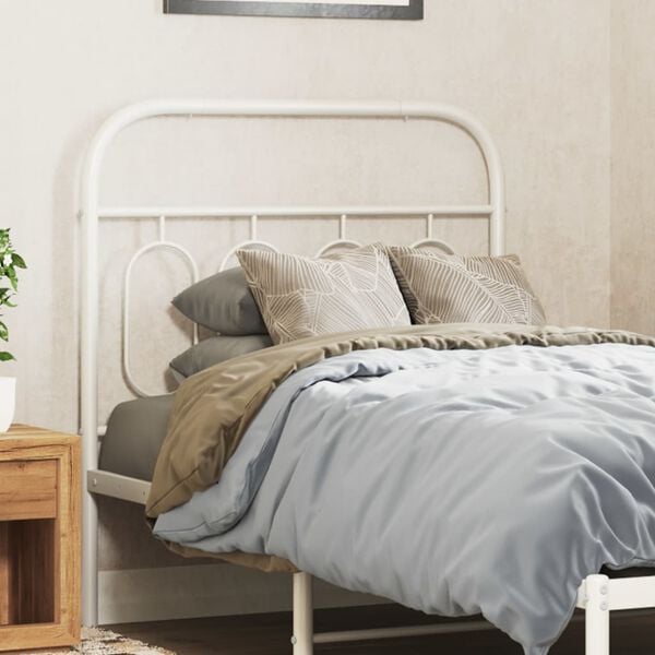 vidaXL Metal Replace Headboard White 80 cm