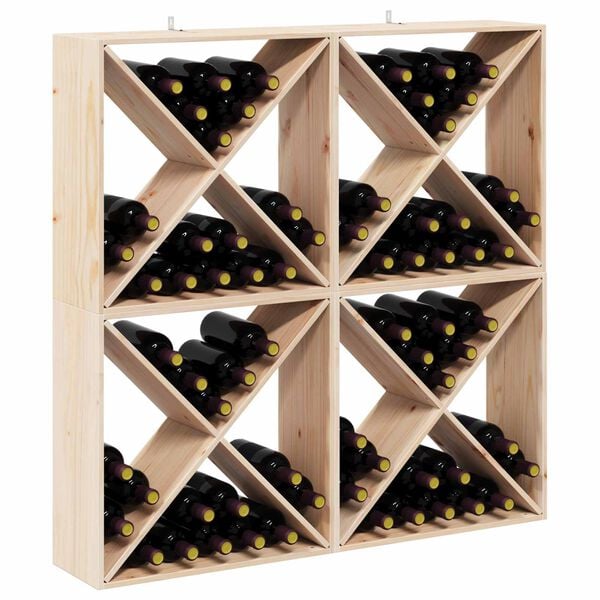 vidaXL Wine Rack 4 pcs Natural 62 x 25 x 62 cm Solid Pine Wood