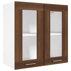 vidaXL Hanging Glass Cabinet Lyon Brown Oak 60x31x60 cm Engineered Wood