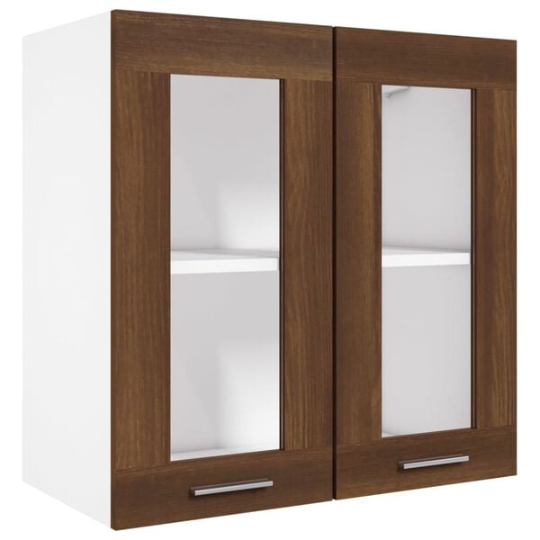 vidaXL Hanging Glass Cabinet Lyon Brown Oak 60x31x60 cm Engineered Wood