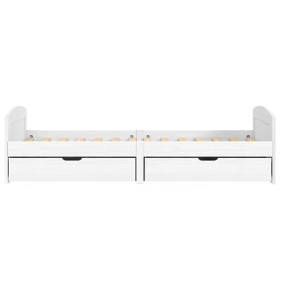 vidaXL Day Bed with 2 Drawers IRUN White 90x200 cm Solid Wood Pine