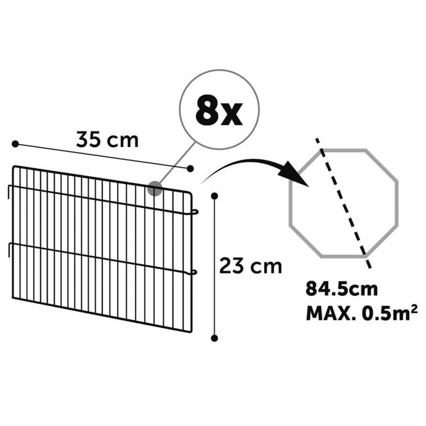 FLAMINGO 8 Piece Small Animal Playpen 84.5x23 cm Multicolour