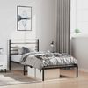 vidaXL Metal Bed Frame without Mattress with Headboard Black 100x200cm