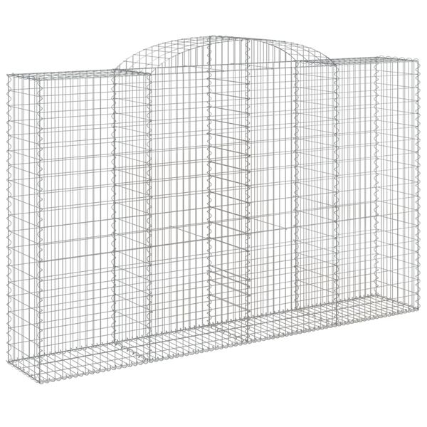 vidaXL Arched Gabion Baskets 5 pcs 300x50x180/200 cm Galvanised Iron