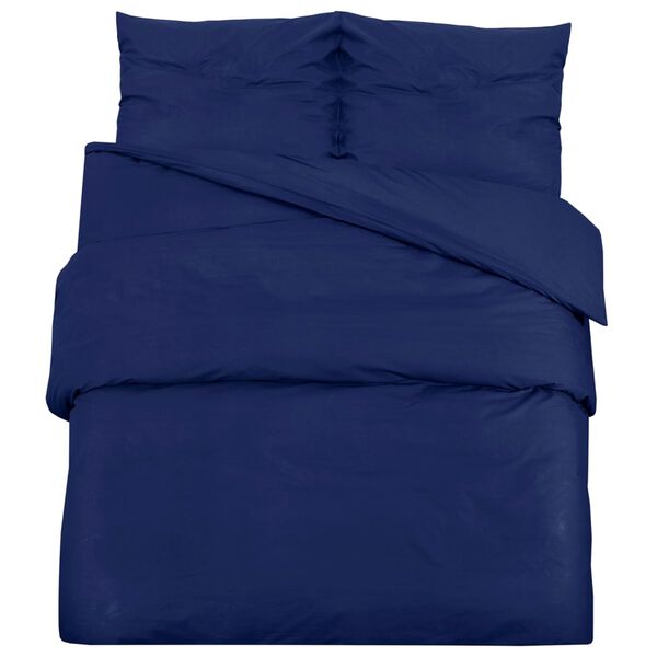 vidaXL Duvet Cover Set Navy Blue 225x220 cm Light-weight Microfiber