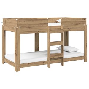 vidaXL Bunk Bed for Kids Artisan Oak 90 x 200 cm Engineered Wood