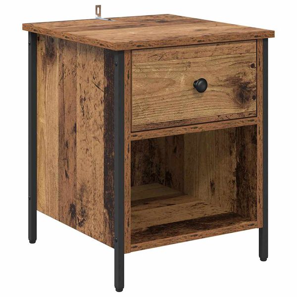 vidaXL Bedside Cabinet Old Wood 40 x 42 x 50 cm Engineered Wood