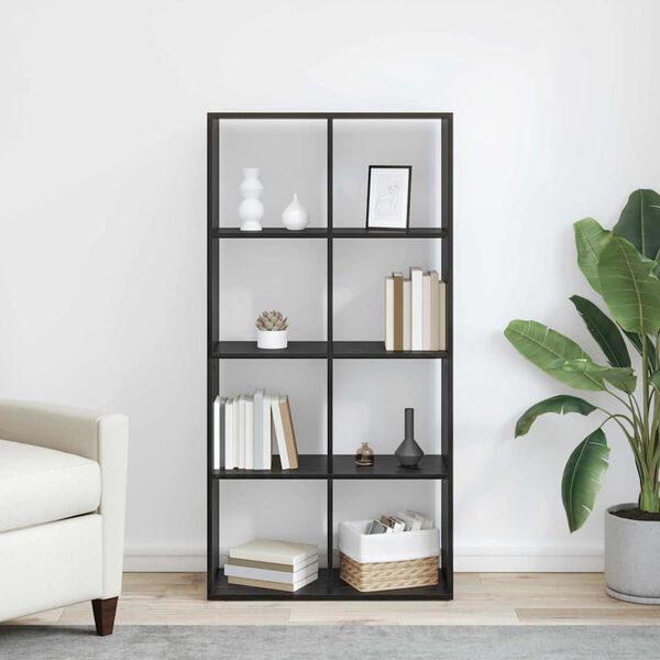 vidaXL Book Cabinet Black Oak 69.5 x 29 x 137.5 cm Engineered Wood
