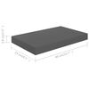 vidaXL Floating Wall Shelves 2 pcs High Gloss Grey 40x23x3.8 cm MDF
