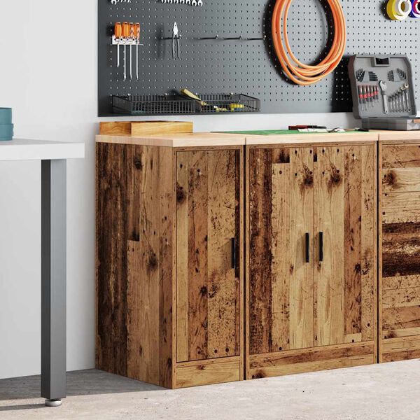 vidaXL Garage Storage Cabinet Old Wood 30x51x85 cm Solid Wood Pine