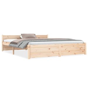 vidaXL Bed Frame without Mattress Solid Wood 150x200 cm King Size King Size