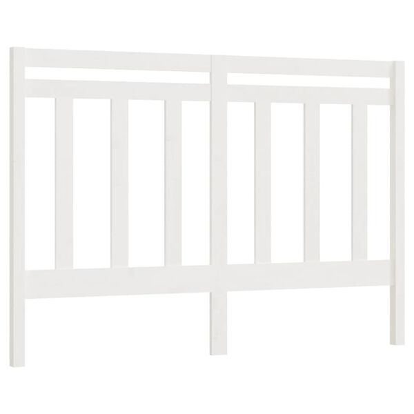 vidaXL Bed Headboard White 141x4x100 cm Solid Wood Pine