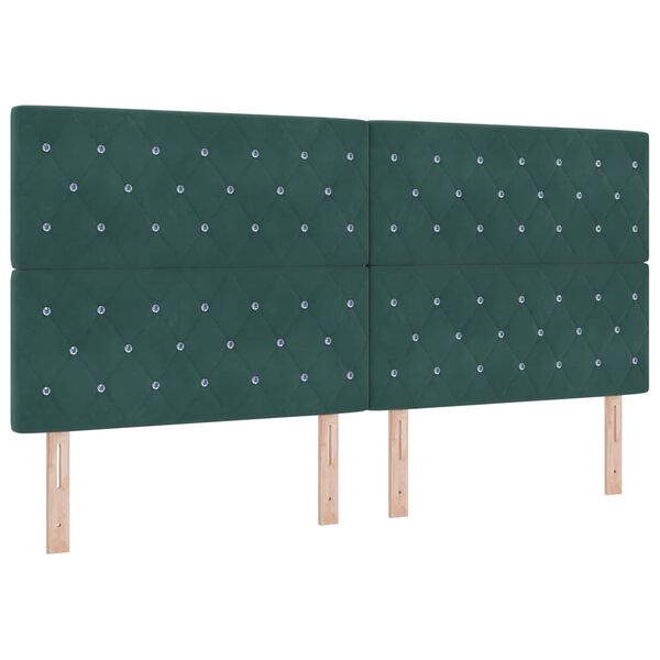vidaXL Headboard with Headboard Dark Green 200 cm Faux Leather