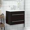 vidaXL Bathroom Sink Cabinet with Built-in Basin Black