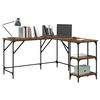 vidaXL Desk Old Wood 139 x 139 x 75 cm Engineered Wood