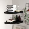 vidaXL Floating Corner Shelves 2 pcs Black 35x35x3.8 cm MDF