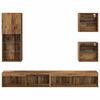 vidaXL TV Wall Units with LED 5 pcs Old Wood Engineered Wood
