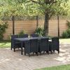 vidaXL Garden Dining Set 7 pcs Anthracite Polt rattan