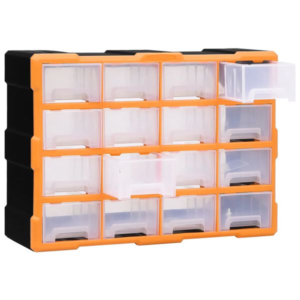 vidaXL Multi-drawer Organiser with 16 Middle Drawers 52x16x37 cm
