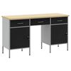 vidaXL Work Cabinet with Drawer with Lock 3 pcs Black 150 x 55 x 85 cm