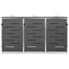 vidaXL Triple Wheelie Bin Shed 207x77.5x112.5 cm Stainless Steel