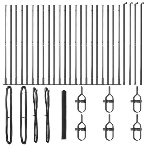 vidaXL Fence Post Grey 50 x 1.6 m (13 mm mesh) Steel and PVC