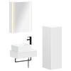 vidaXL Bathroom Furniture Set 4 pcs White Engineered Wood and Glass