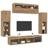vidaXL TV Cabinet Set Wall-mounted 6 pcs Artisan oak Engineered wood