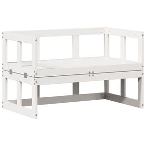 vidaXL Garden Sofa Bench Extendable White Solid Wood Pine