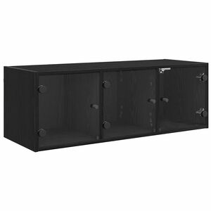 vidaXL Wall Cabinet 102 x 37 x 35 cm Engineered Wood Black Oak