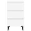 vidaXL Bed Cabinet with Metal Legs White 40x35x69 cm