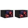 vidaXL Wall-mounted Bedside Cabinet KIEL 2 pcs Black Oak