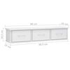 vidaXL Wall Drawer Shelf High Gloss White 88x26x18.5 cm Engineered Wood