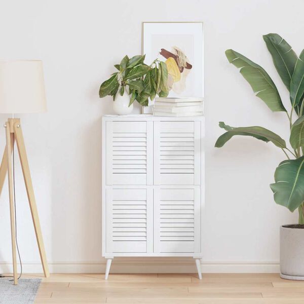 vidaXL Cabinet Doors Louvred Design 4 pcs White 39.5x29.5 cm