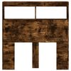 vidaXL Headboard Cabinet with LED Smoked Oak 100x17x102 cm
