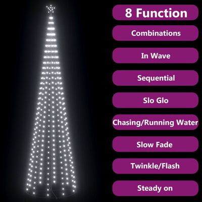 vidaXL Christmas Cone Tree 752 Cold White LEDs Decoration 160x500 cm