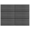 vidaXL Decking Tile 6 pcs Grey 60 x 30 cm WPC