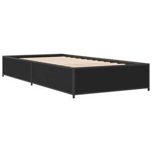vidaXL Bed Frame without Mattress Black 90x190 cm Single