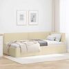 vidaXL Corner Bed Frame with Headboard Cream 90 x 190 cm Fabric
