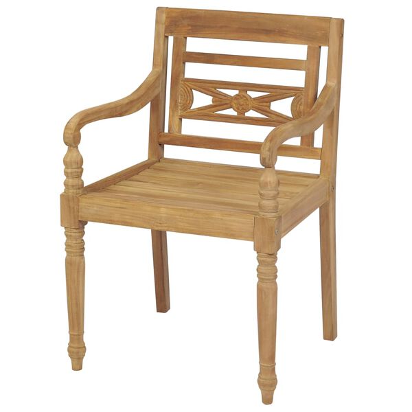 vidaXL Batavia Chairs 2 pcs Solid Teak Wood