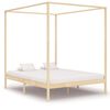 vidaXL Canopy Bed Frame without Mattress Solid Pine Wood 180x200 cm Super King